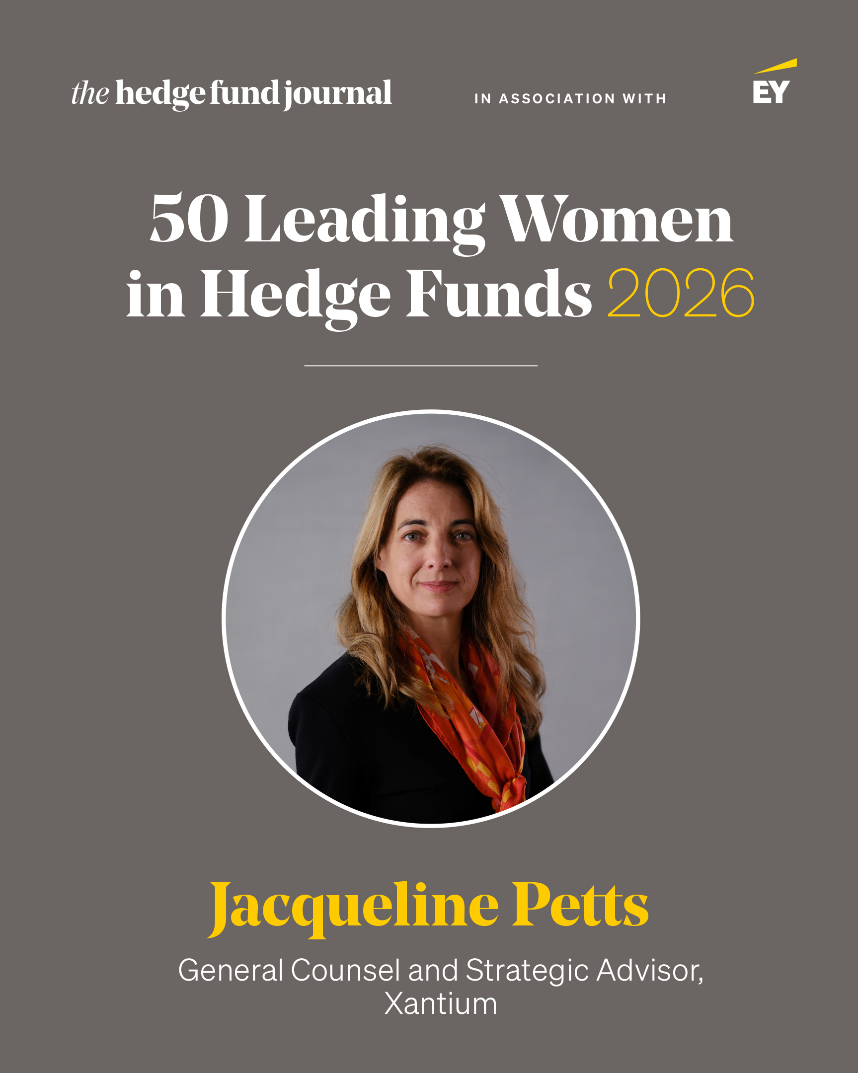 Xantium's Jacqueline Petts recognized among 50 Leading Women in Hedge Funds